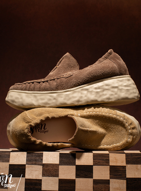 ShānRen软底深口单鞋女一脚蹬休闲乐福鞋增高懒人鞋厚底新款舒适