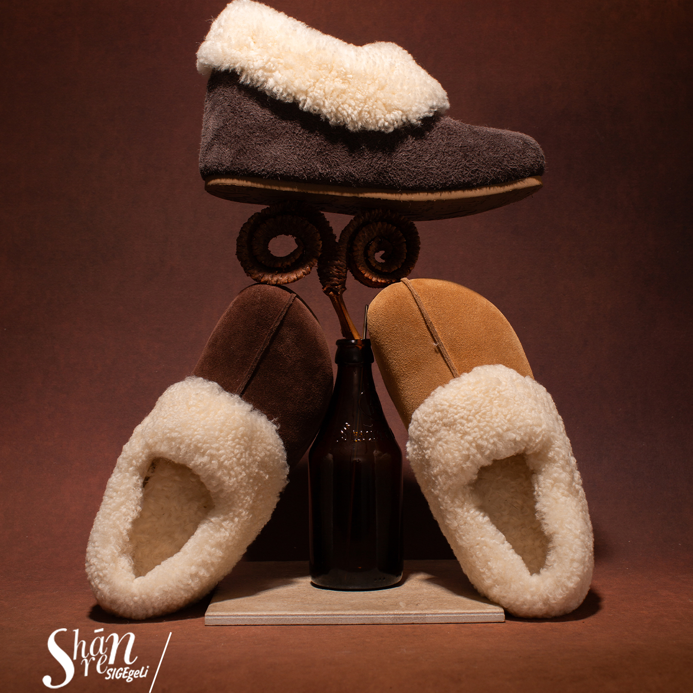 ShānRen皮毛一体博肯鞋女