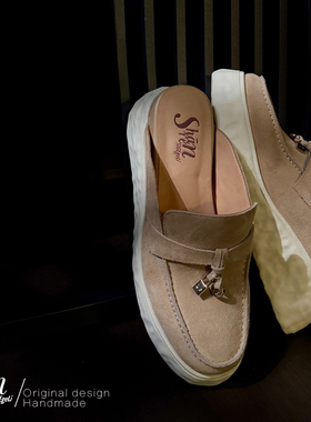 ShānRen踩屎感 云朵 增高休闲鞋包头凉拖鞋女夏外穿厚底半托板鞋