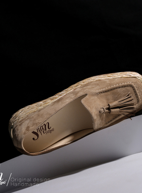 ShānRen设计师款 流苏内增高小皮鞋女厚底法式复古乐福鞋女深口