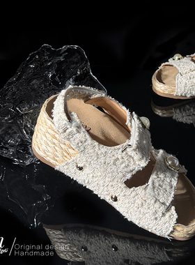 ShānRen原创设计师款小香风海边度假时尚休闲厚底增高勃肯凉鞋女