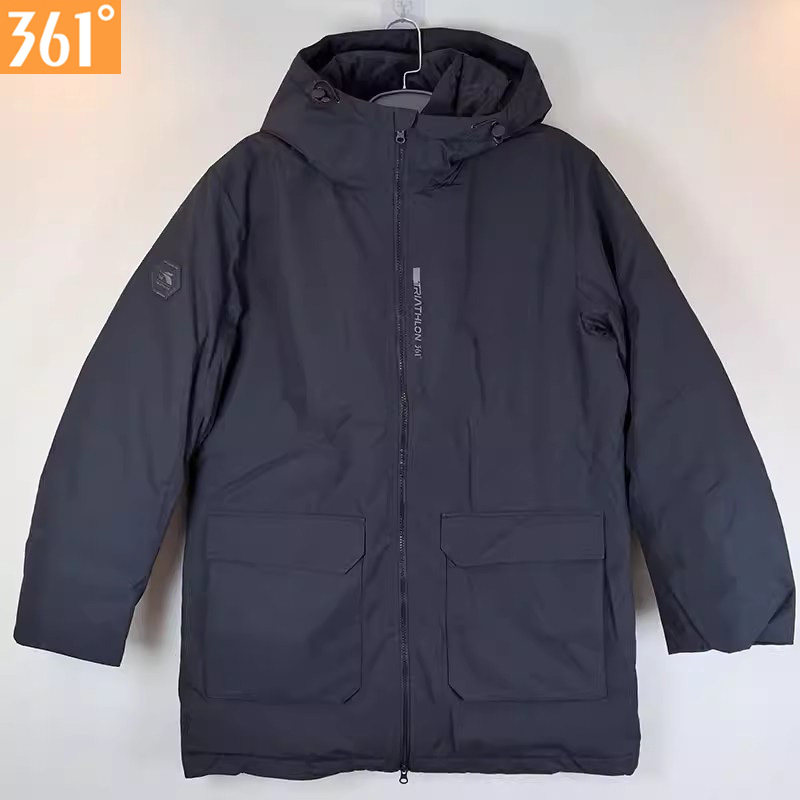 361男士中长款防风羽绒服连帽新