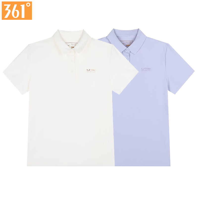 361度翻领短T恤运动t恤女