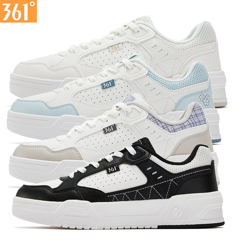 361度女革面板鞋防滑2025冬季新品低帮休闲耐磨经典小白鞋女6634,运动鞋new,板鞋,淘宝优惠券,粉丝福利购,淘宝优惠卷