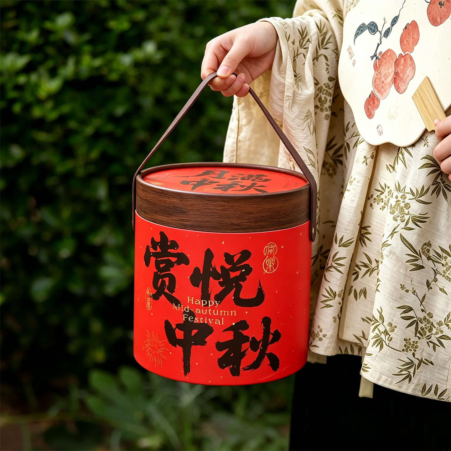2026新款中秋节抱抱桶月饼包装盒送礼礼品盒外包装手提空盒印logo