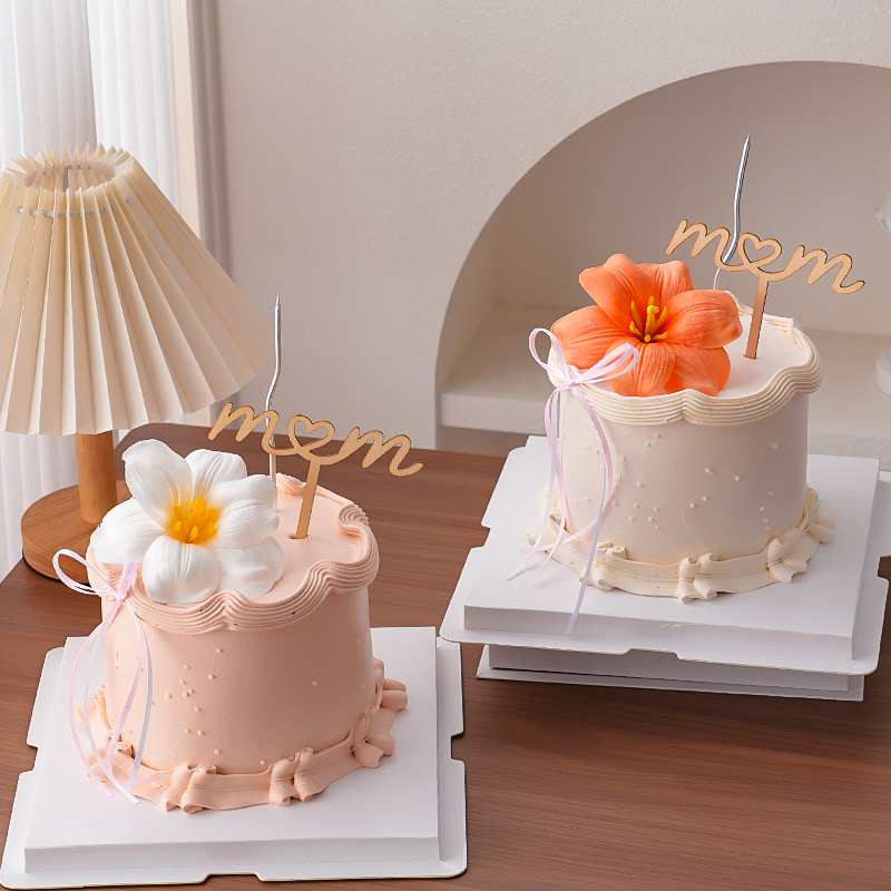 2025母亲节蛋糕装饰木质mom插牌