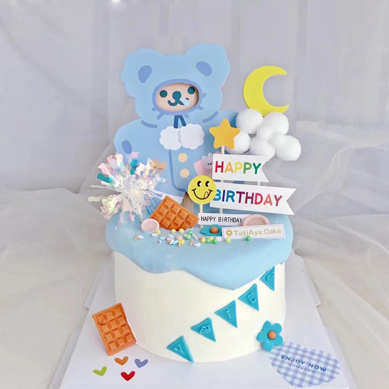 网红儿童小熊贺卡烘焙蛋糕装饰可写字写祝福语插牌雨丝扭扭棒插件,节庆用品/礼品,节日装扮用品,淘宝优惠券,粉丝福利购,淘宝优惠卷