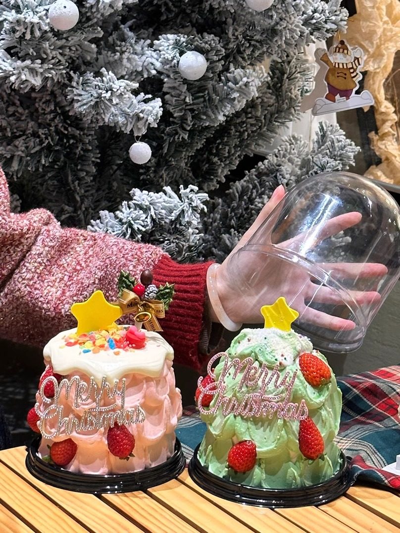 4寸圣诞蛋糕装饰摆件圣诞树