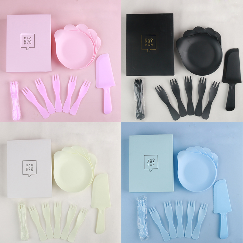 生日蛋糕一次性刀叉盘套装