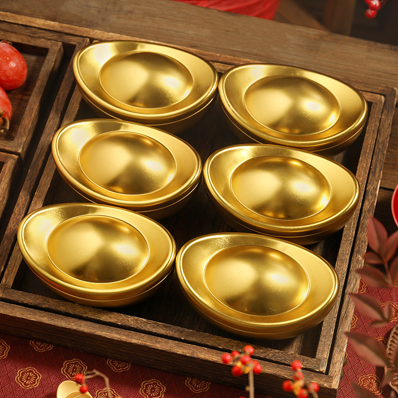 2026新年礼盒创意金元宝小铁盒烘焙礼品饼干糖果包装盒伴手礼空盒