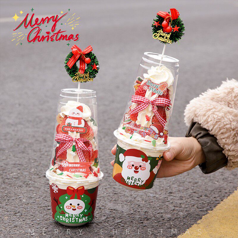 网红圣诞节草莓塔包装盒蛋糕装饰插件圣诞慕斯波波杯奶油塔盒子,节庆用品/礼品,节日装扮用品,淘宝优惠券,粉丝福利购,淘宝优惠卷