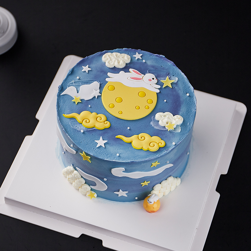 2023中秋节蛋糕装饰软胶小兔子