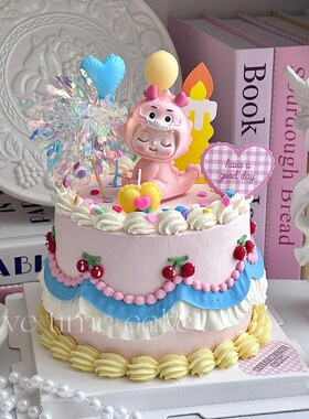 2024新款龙宝宝满月周岁蛋糕装饰品男孩女孩创意摆件百日烘焙装扮