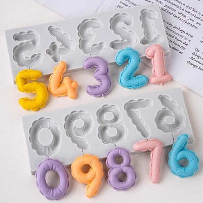 气球数字硅胶模具周岁生日蛋糕装