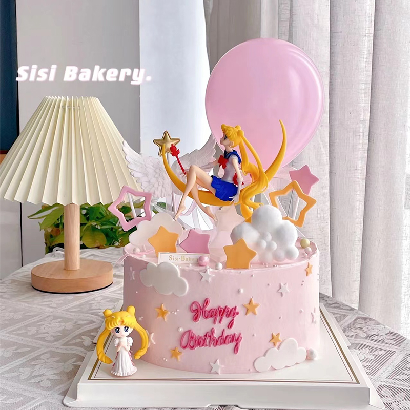 网红蛋糕装饰美少女战士摆件装扮