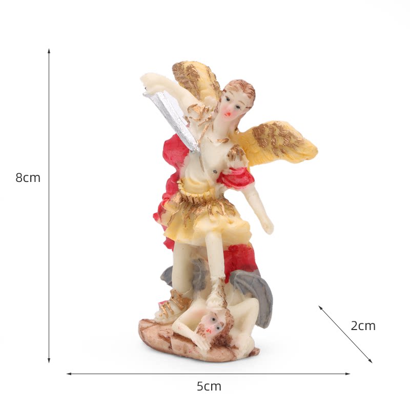 RONG DATIANCHENG 심리 상담 샌드 박스 게임 샌드 박스 안뜰 치료 캐릭터 모델 장식 장난감 칼을 휘두르는 천사
