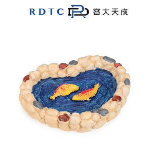 【容大原创心理沙具】池塘模型鲤鱼水河自然物质仿真景观模型摆件