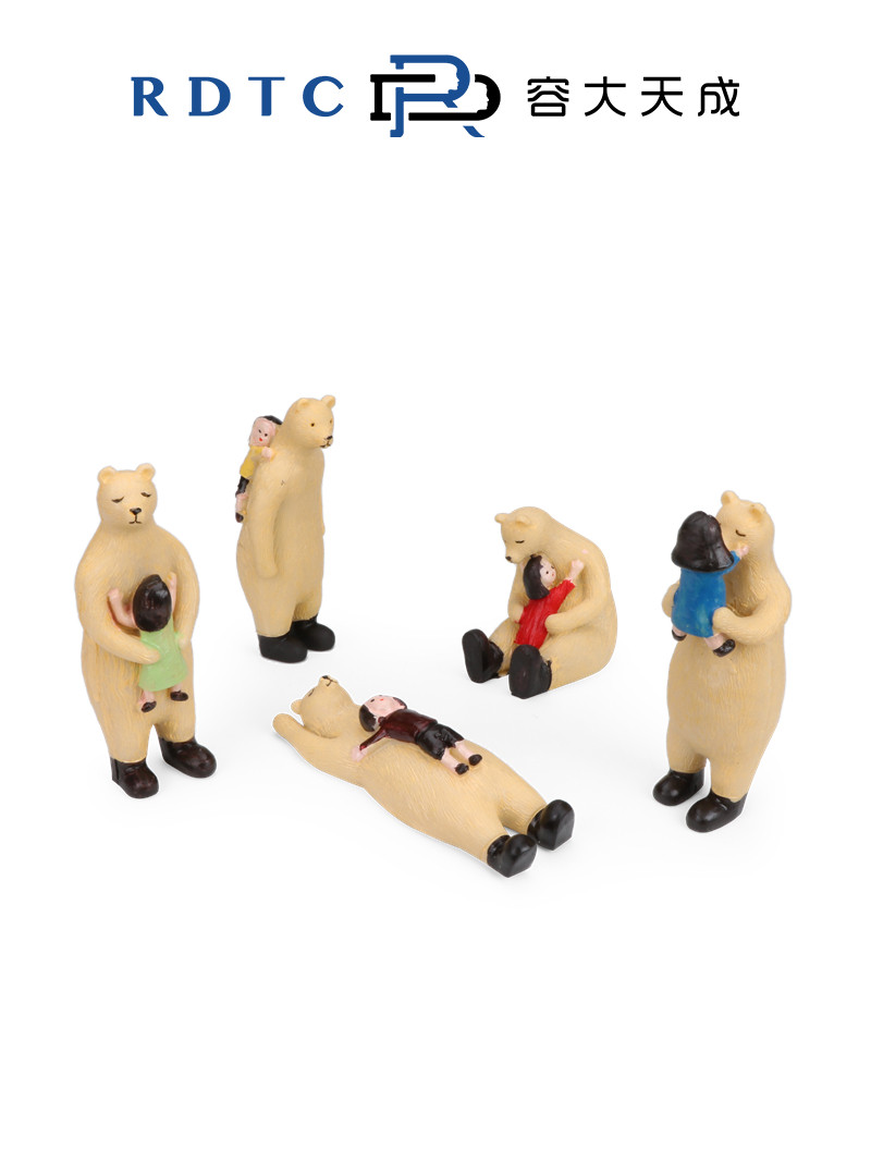 [롱다 오리지널 심리 모래 세트] 하모니 5 포옹곰 인형 힐링 선물 귀여운 모래 테이블 장식품