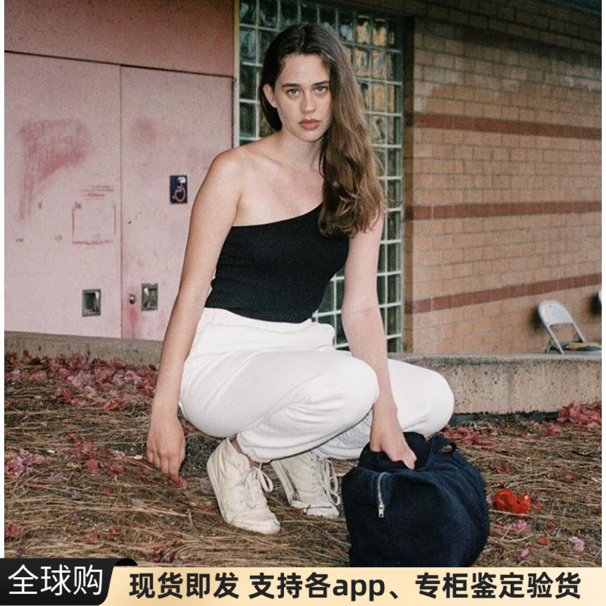 代购美国制造原AA LA Apparel潮ins网红单肩斜肩修身运动打底背心