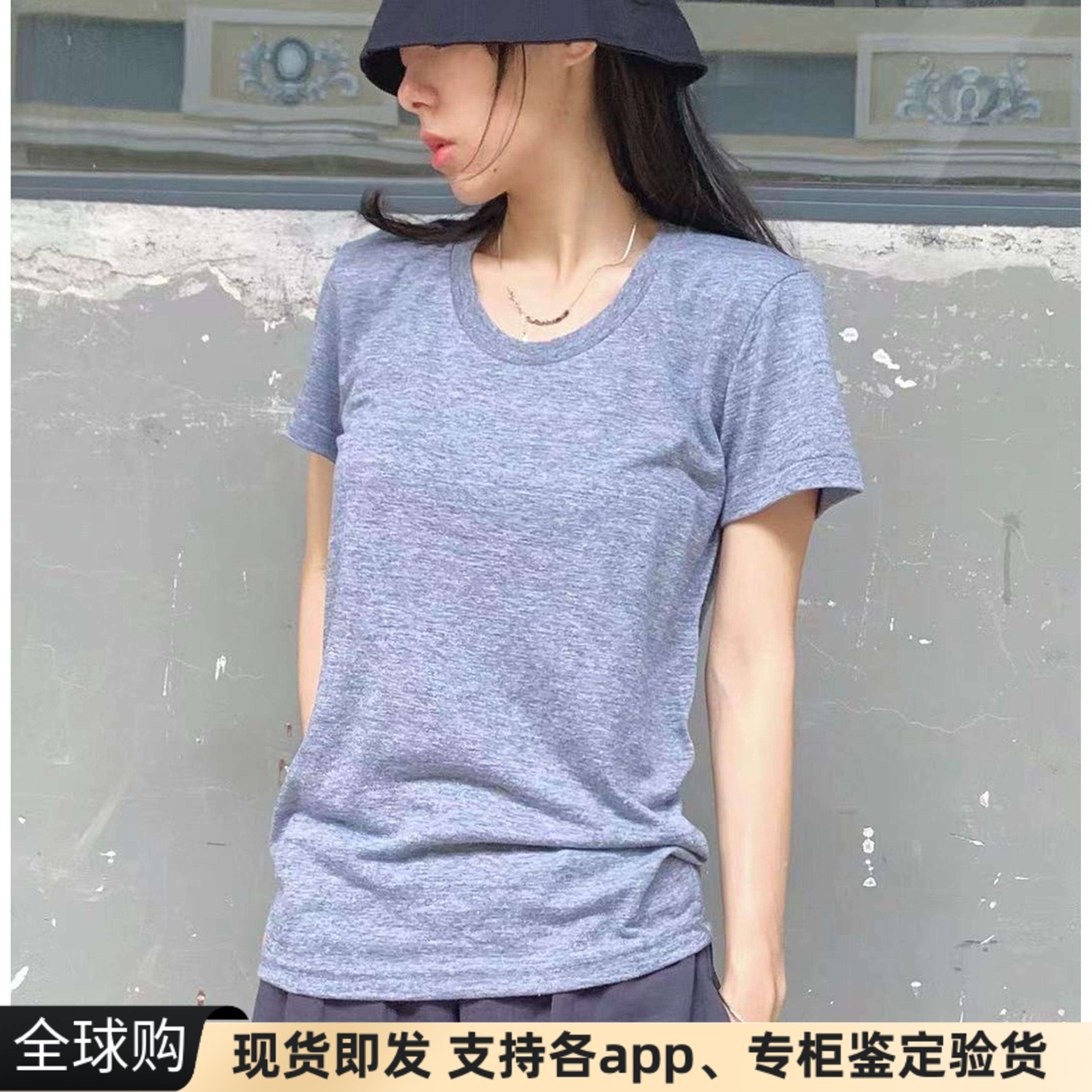 现货美国American apparel AA水洗棉圆领宽松纯色打底短袖t恤女潮