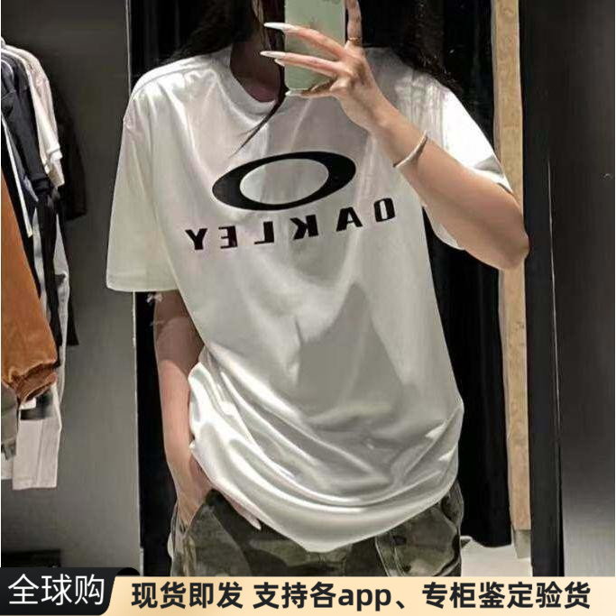 正品日本代购欧克利oakley圆圈字母logo印花速干防晒宽松短袖t恤