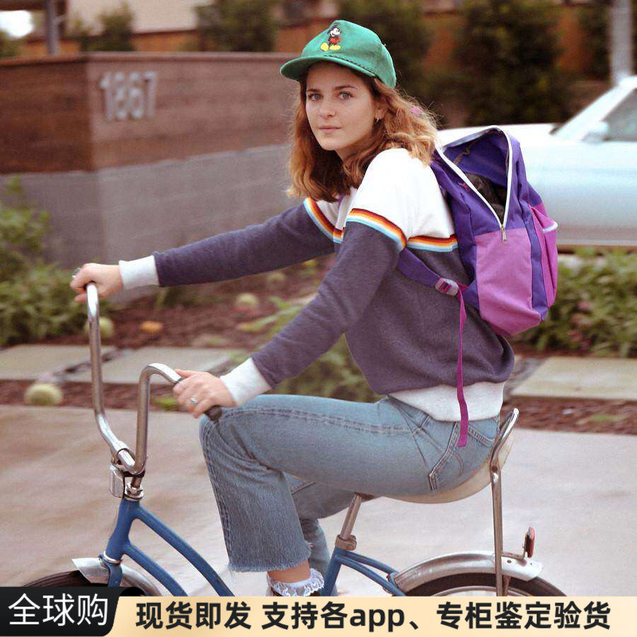 现货美国aa风复古拼色套头卫衣