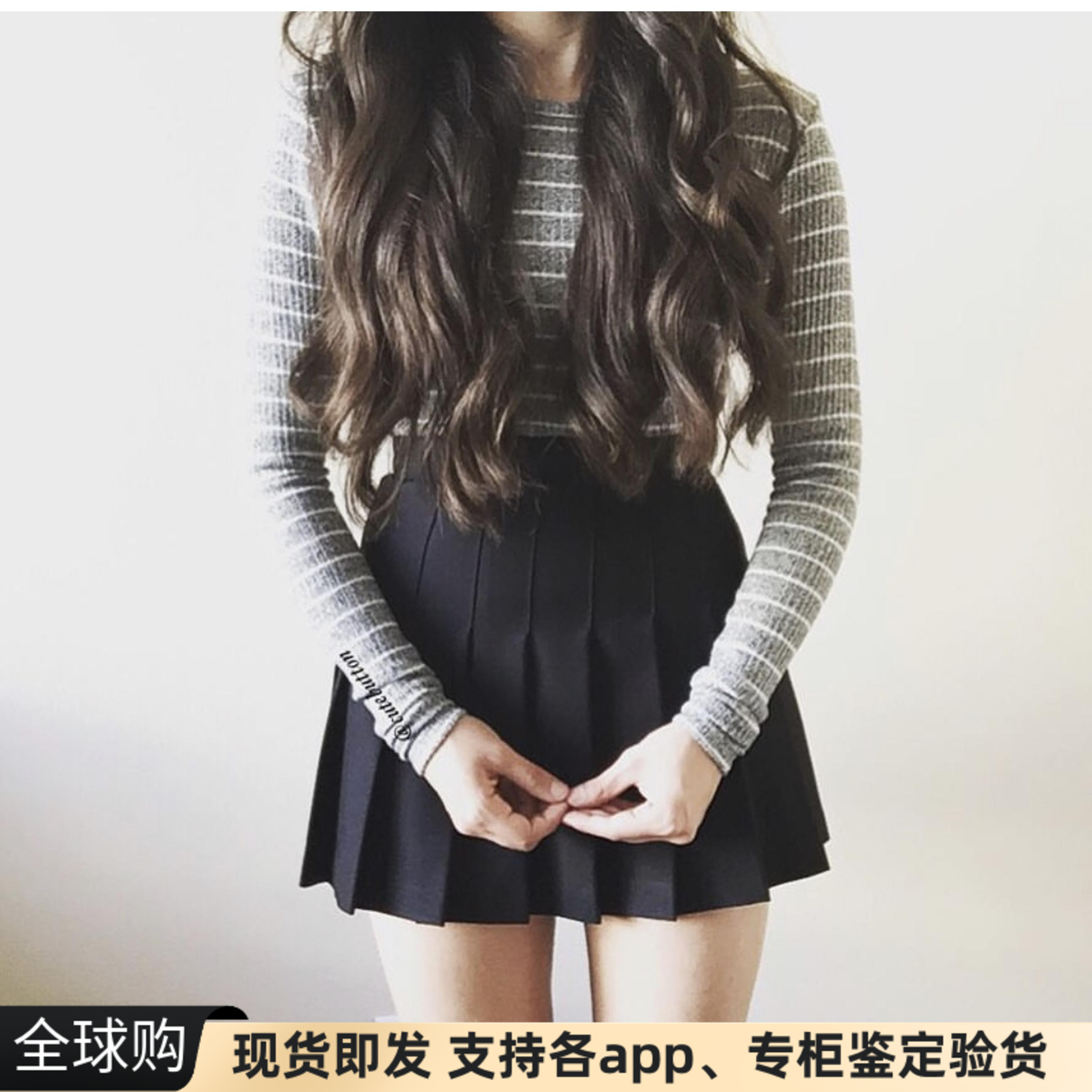 正品美国老版AA美产LA APPAREL高腰百褶裙网球裙JK短裙小红书网红