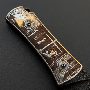 巴赫工作室国家非遗铁翦金工艺雕金埃及法老收藏级大马士革艺术