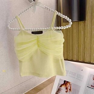 女童夏装网纱吊带背心女宝宝夏季多巴胺薄款无袖上衣儿童洋气童装