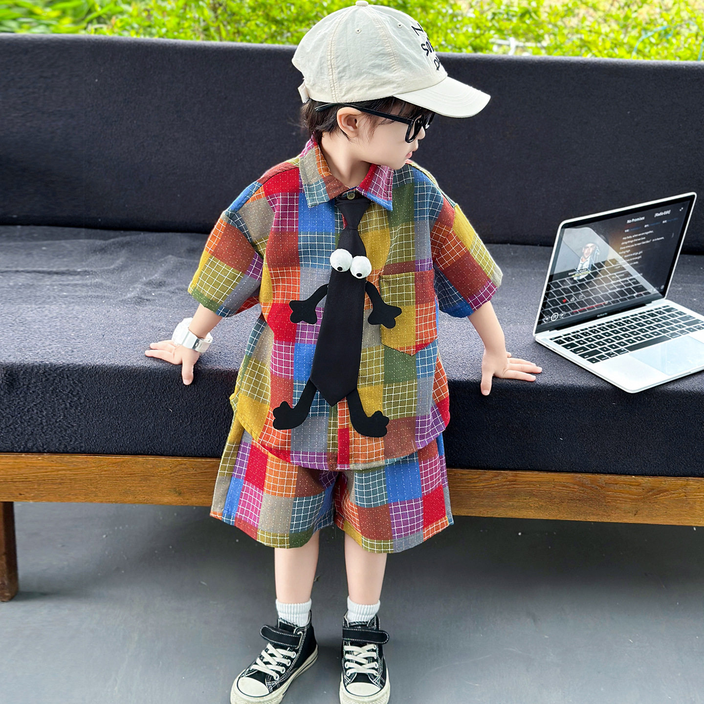 男童夏装套装学院风衣服2026