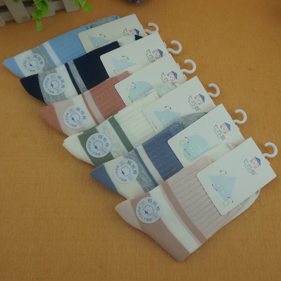 七巧板婴儿童袜棉袜儿童袜子春秋夏季薄棉中筒袜