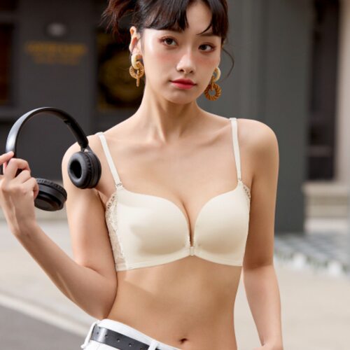 8098前扣美背内衣无钢圈文胸3D婴儿棉小胸聚拢一片式bra胸罩