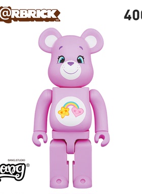【Bang】现货 Bearbrick 400%1000% Care Bears紫色彩虹熊 积木熊