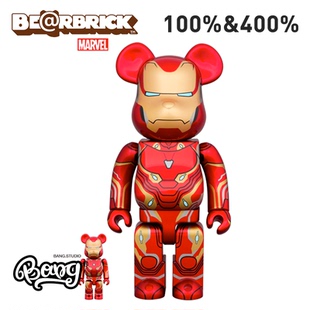Bearbrick 现货 Bang 展会限定积木熊 钢铁侠MARK 400%100%