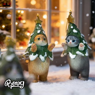 圣诞喵树 JXK 预售 潮玩可爱动物手办桌面摆件圣诞礼物 Bang