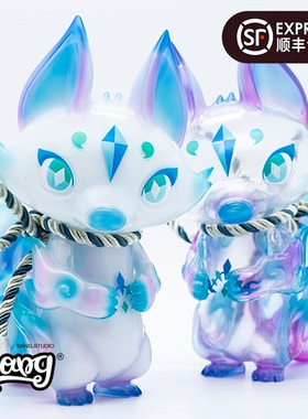 【Bang】现货 OKluna x 幻狐舍 焰狐 青之炎 限量潮玩SOFUBI手办