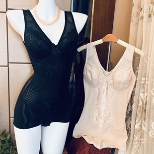 外贸高端紧版 塑型连体衣有钢圈棉杯托胸侧收收腹提臀美体塑身衣女