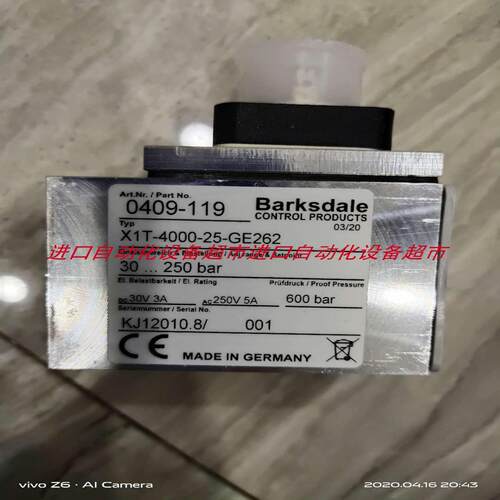 BARKSDALE 0417-014 8141-PL1-B传感器RTA-PAVIA GMD 06控制器