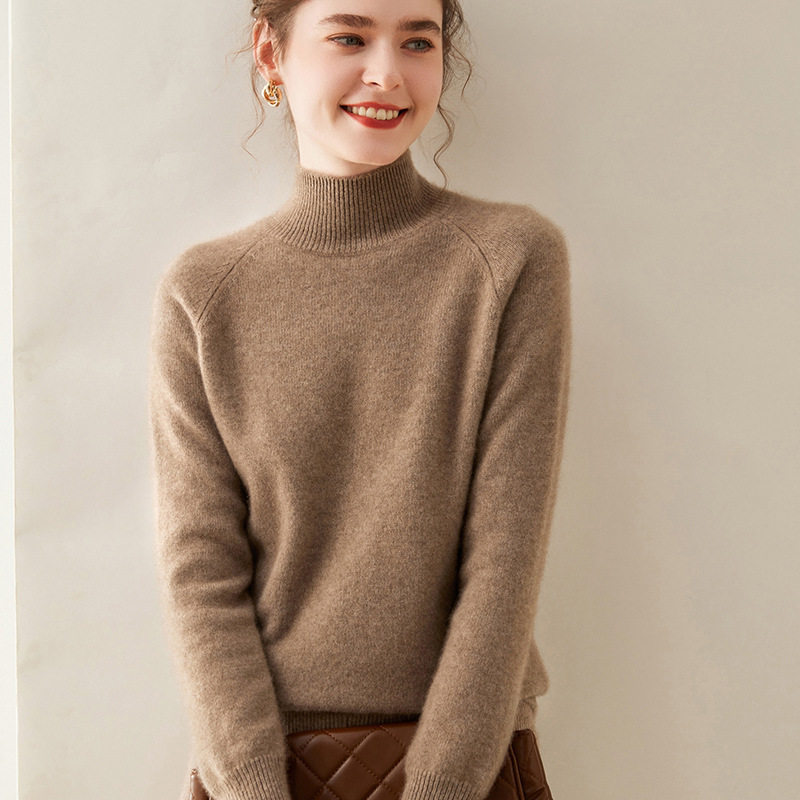 半高领纯色加厚羊绒衫女大码插肩袖针织衫打底衫上衣保暖宽松版型,女装/女士精品,羊绒衫,淘宝优惠券,粉丝福利购,淘宝优惠卷