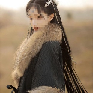 [云山行]斗篷汉服加绒加厚保暖裘衣披袄男款长款披风长衫战袍