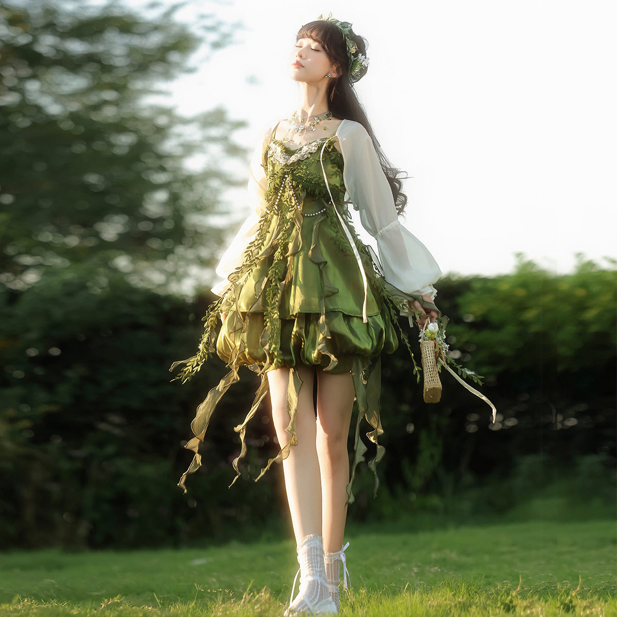 倚梦阁原创郁森汉服女中国风汉元素新中式上衣吊带裙半裙套装9663