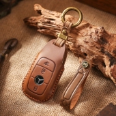 头层牛皮奔驰c260l钥匙套a200l包gla扣glc车glb220壳gle350 e300l