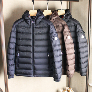 【高品质 经典版】重工90%白鹅绒填充男士休闲保暖连帽羽绒服外套