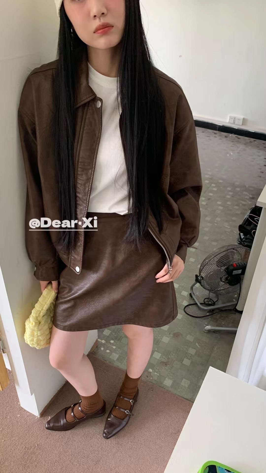 黑色本身A字短裙秋高腰皮裙