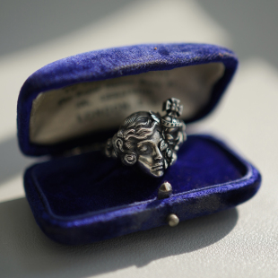 睡莲生生世世 素戒指复古925纯银指环 原创设计蜕变羽化万物生长元