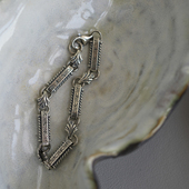 SHUI 925纯银手链小众设计感复古雕花宫廷巴洛克做旧风格 手饰