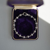 睡莲生生世世 素手链 原创设计925纯银无限循环星球鸢尾花复古元