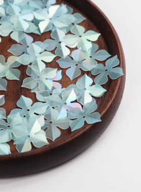 折痕立体花10mm花朵片四叶花 耐高温PET亮片法绣珠绣辅料风车花形