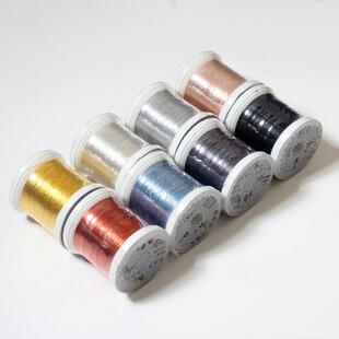国产金属线 法式刺绣彩色金银线钩珠线串珠线 专用刺绣线 8色一套