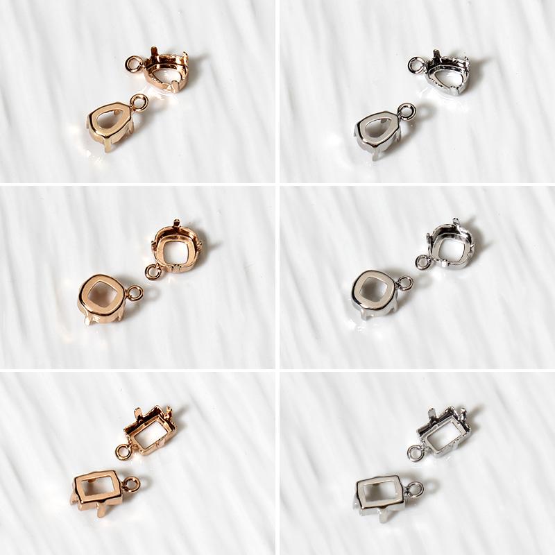 钻托配件吊坠款黄铜电镀底托华子